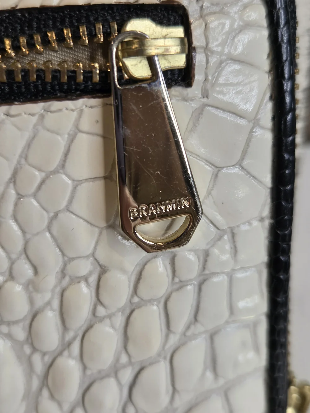 Brahmin Suri Zip-Around Wallet Melbourne Croc Embossed Leather